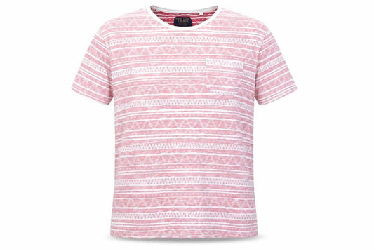 BHS Men’s Red Aztec Geometric XL Crew Neck T-Shirt Cotton Blend