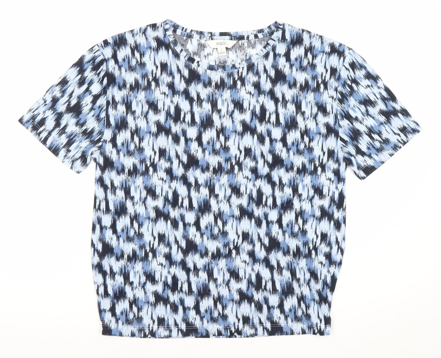 Marks and Spencer Women’s Blue Size 6 Geometric T-Shirt