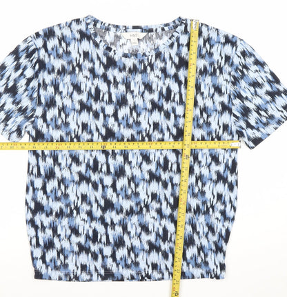 Marks and Spencer Women’s Blue Size 6 Geometric T-Shirt