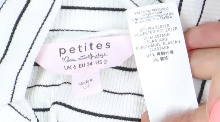 Marks and Spencer Petites Women’s White Striped Roll Neck Cropped Top Size 6