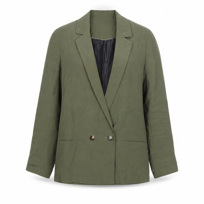 Tu Women Green Size 8 Double-Breasted Blazer Jacket