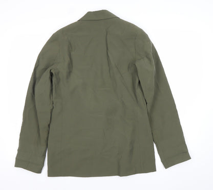 Tu Women Green Size 8 Double-Breasted Blazer Jacket
