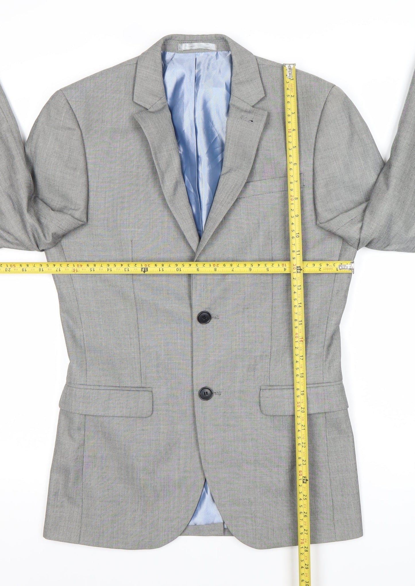 Cedar Wood State Men's Grey 34R Suit Jacket Regular Fit Blazer