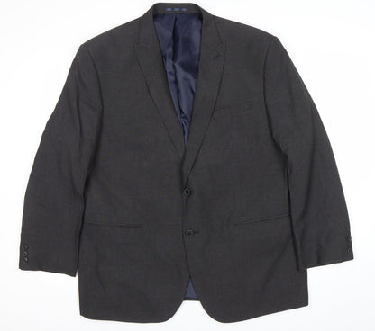 Next Men’s Grey 46in XL Suit Jacket Regular Fit Business Blazer