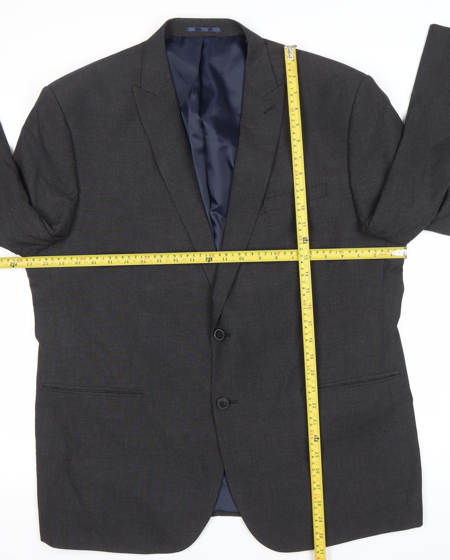 Next Men’s Grey 46in XL Suit Jacket Regular Fit Business Blazer