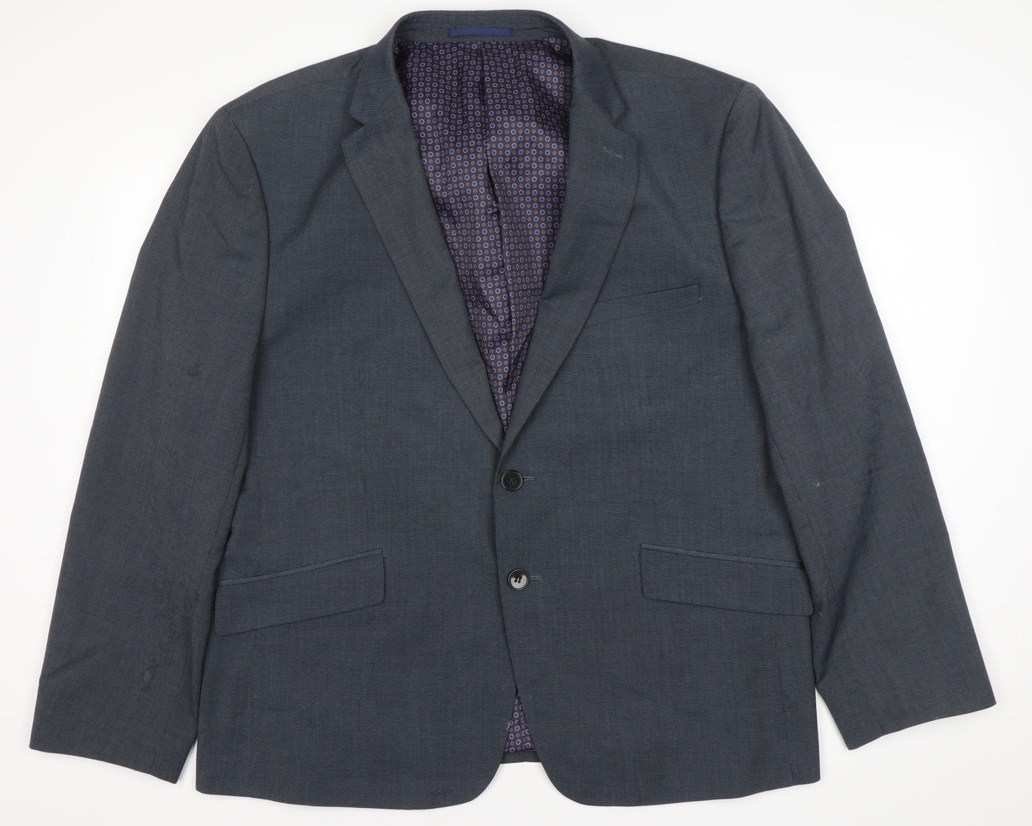 Skopes Mens Blue 46S Suit Jacket Notch Lapel Business Wedding