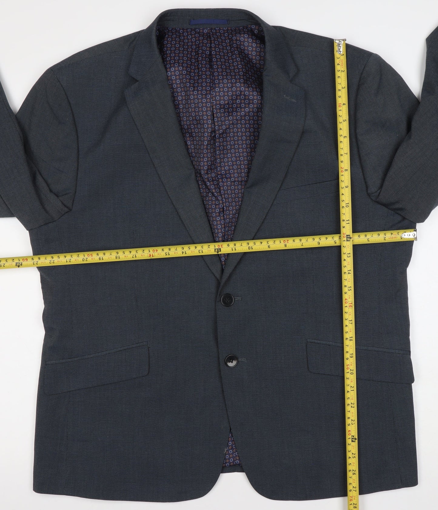Skopes Mens Blue 46S Suit Jacket Notch Lapel Business Wedding