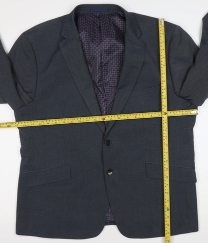 Skopes Mens Blue 46S Suit Jacket Notch Lapel Business Wedding