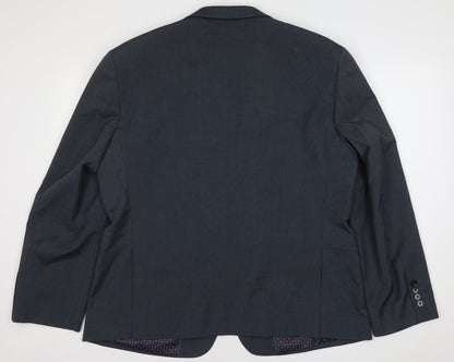 Skopes Mens Blue 46S Suit Jacket Notch Lapel Business Wedding
