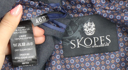 Skopes Mens Blue 46S Suit Jacket Notch Lapel Business Wedding