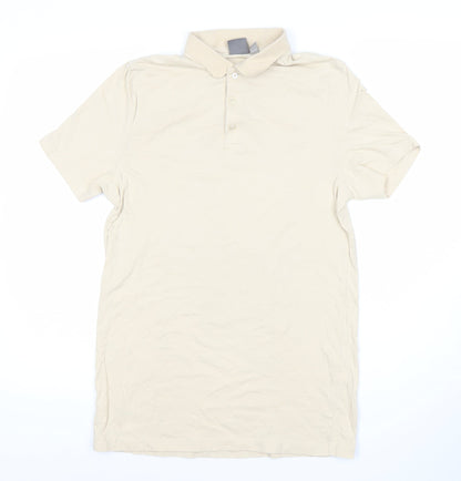 ASOS Men’s Beige Slim Fit Polo Shirt M Short Sleeve Cotton