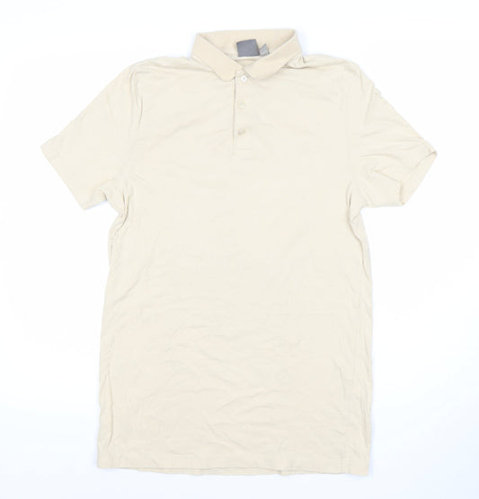 Additional front view of ASOS Men’s Beige Slim Fit Polo Shirt M Short Sleeve Cotton