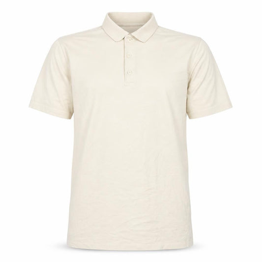 Front view of ASOS Men’s Beige Slim Fit Polo Shirt M Short Sleeve Cotton