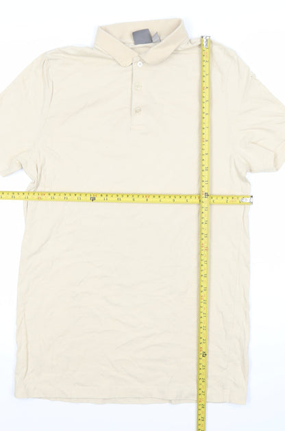 ASOS Men’s Beige Slim Fit Polo Shirt M Short Sleeve Cotton