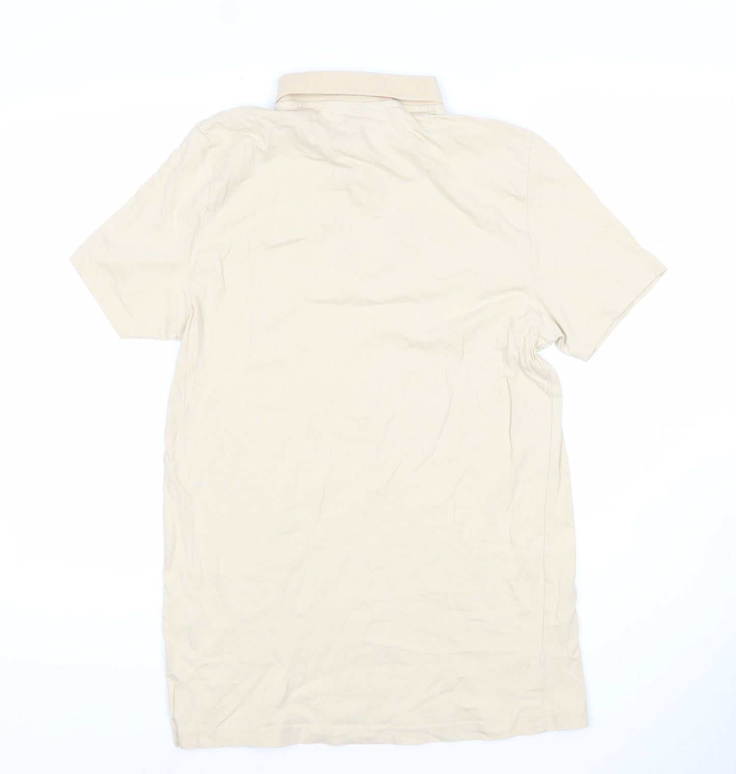 ASOS Men’s Beige Slim Fit Polo Shirt M Short Sleeve Cotton