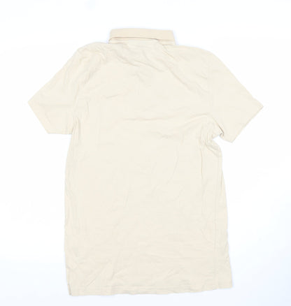 ASOS Men’s Beige Slim Fit Polo Shirt M Short Sleeve Cotton