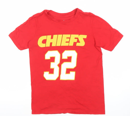 NFL Boys Red Kansas City Chiefs T-Shirt Size S American Football Sports Tee