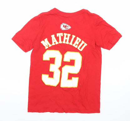 NFL Boys Red Kansas City Chiefs T-Shirt Size S American Football Sports Tee