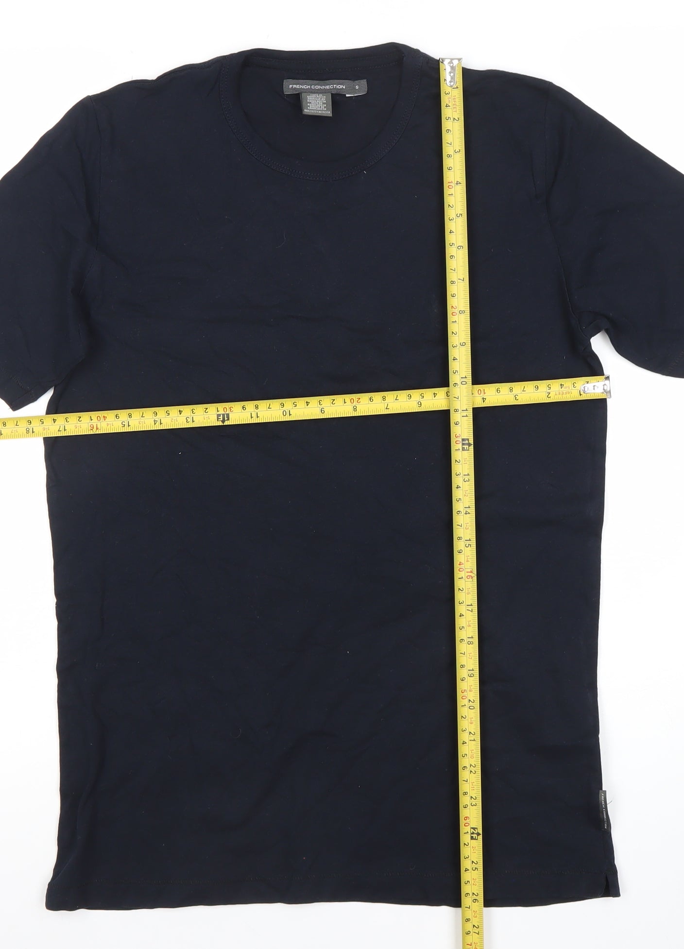 French Connection Men's Black Cotton Crew Neck T-Shirt Size S