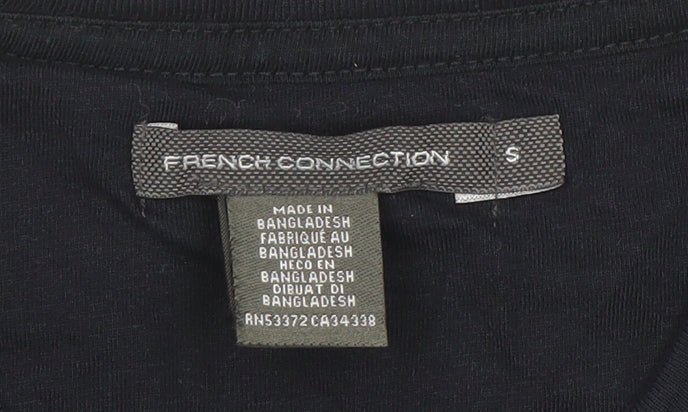 French Connection Men's Black Cotton Crew Neck T-Shirt Size S