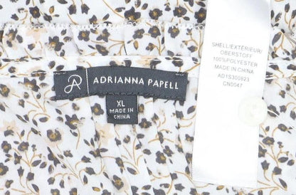 Adrianna Papell Women’s Multicoloured Floral Blouse XL Long Sleeve