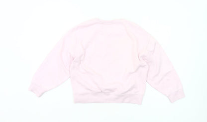 Next Girls Pink Sequin Star Sweatshirt Age 9 Years Long Sleeve Pullover