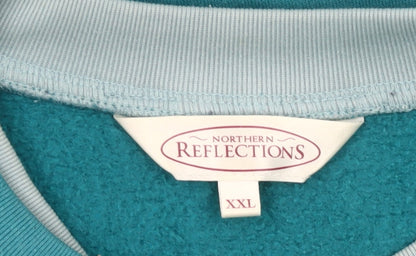 Northern Reflections Womens Teal Butterfly Sweatshirt XXL Cotton Blend