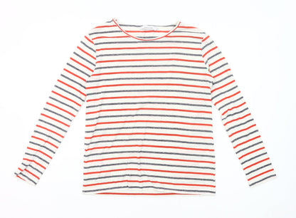 Samsøe Samsøe Womens Multicoloured Stripe Long Sleeve Cotton T-Shirt Size S