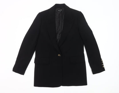 Whistles Womens Black UK 6 Blazer Jacket Workwear Single Breasted