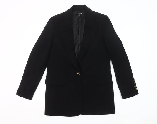 Whistles Womens Black UK 6 Blazer Jacket Workwear Single Breasted