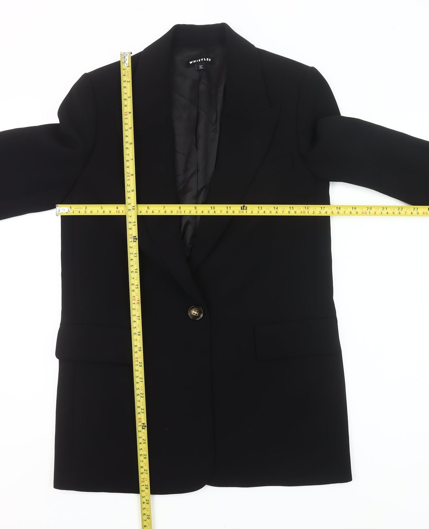 Whistles Womens Black UK 6 Blazer Jacket Workwear Single Breasted