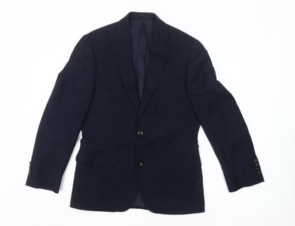 Moss 1851 Men's Blue Slim Fit Wool Suit Jacket 46 Short