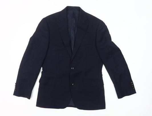 Moss 1851 Men's Blue Slim Fit Wool Suit Jacket 46 Short