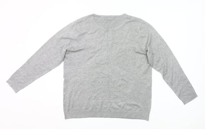 Bonmarché Women’s Grey Beaded Pullover Jumper Size 16-18