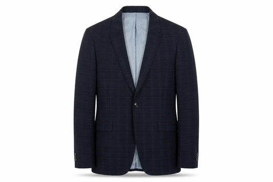 Topman Men’s Blue Check Slim Fit 38R Single-Breasted Blazer