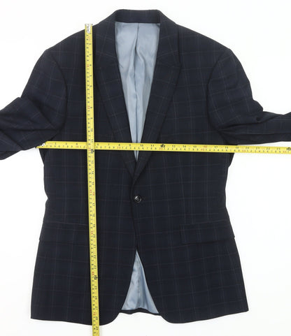 Topman Men’s Blue Check Slim Fit 38R Single-Breasted Blazer
