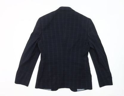 Topman Men’s Blue Check Slim Fit 38R Single-Breasted Blazer
