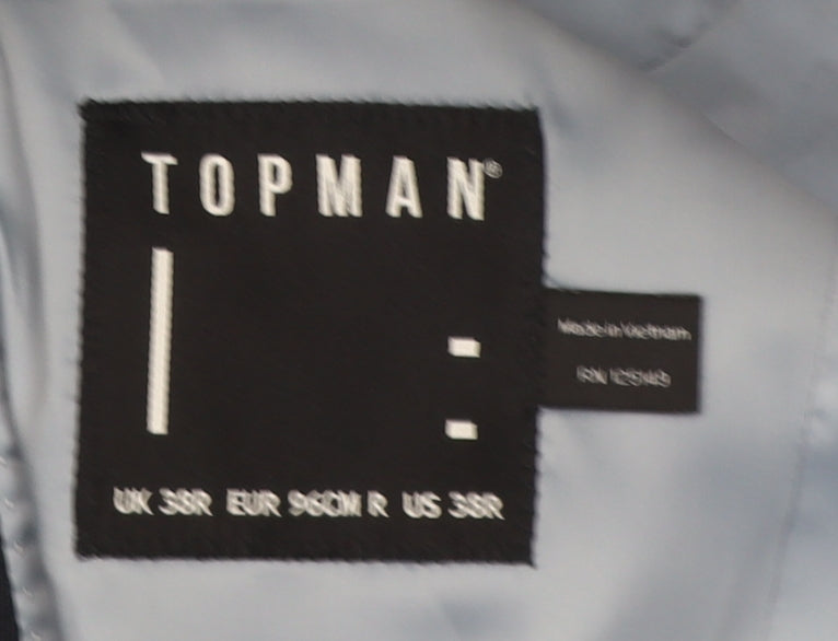 Topman Men’s Blue Check Slim Fit 38R Single-Breasted Blazer