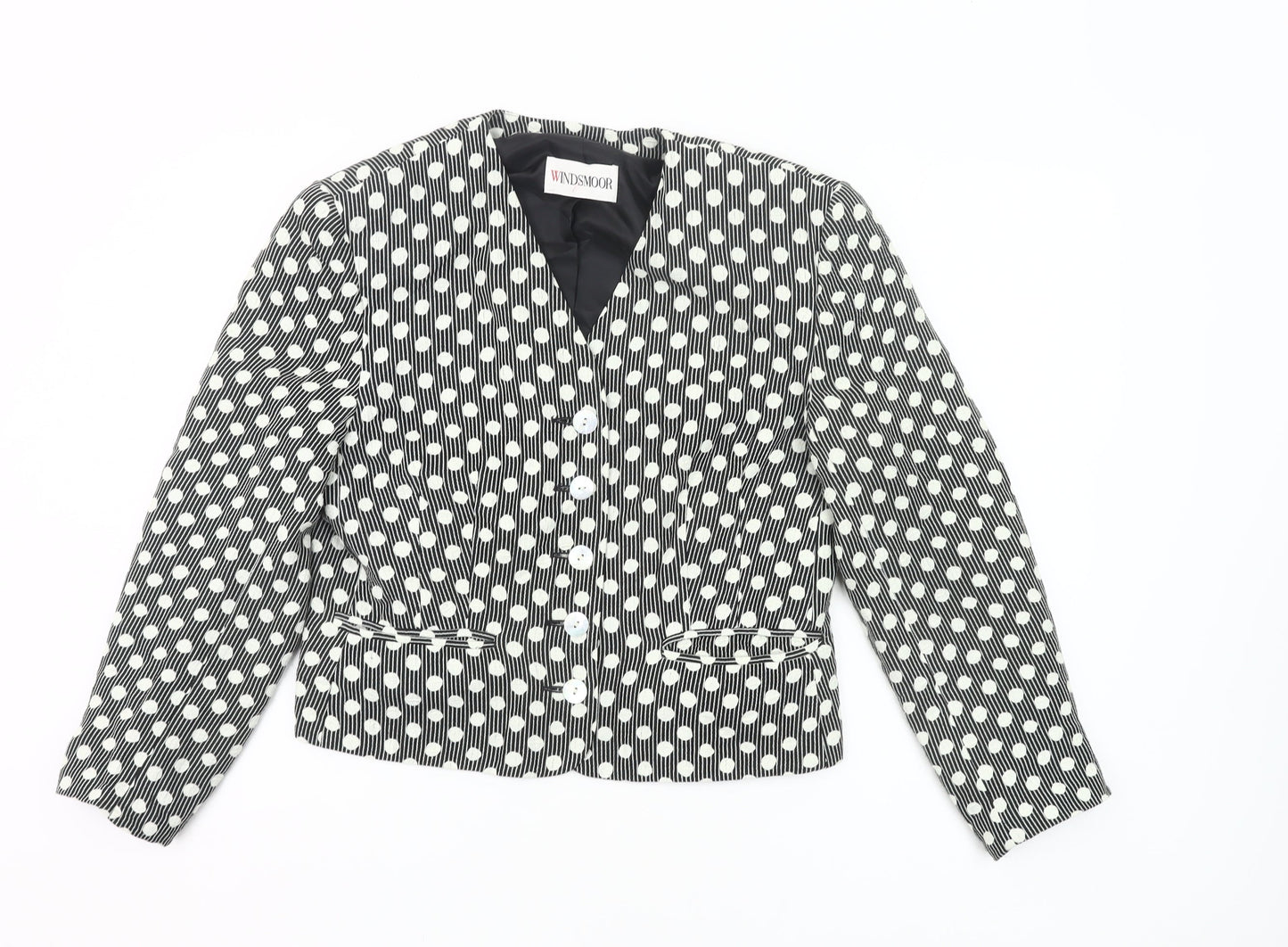 Windsmoor Women’s Black Polka Dot Size 12 Single-Breasted Jacket
