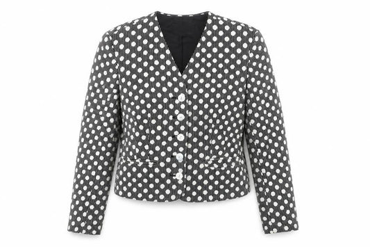 Windsmoor Women’s Black Polka Dot Size 12 Single-Breasted Jacket