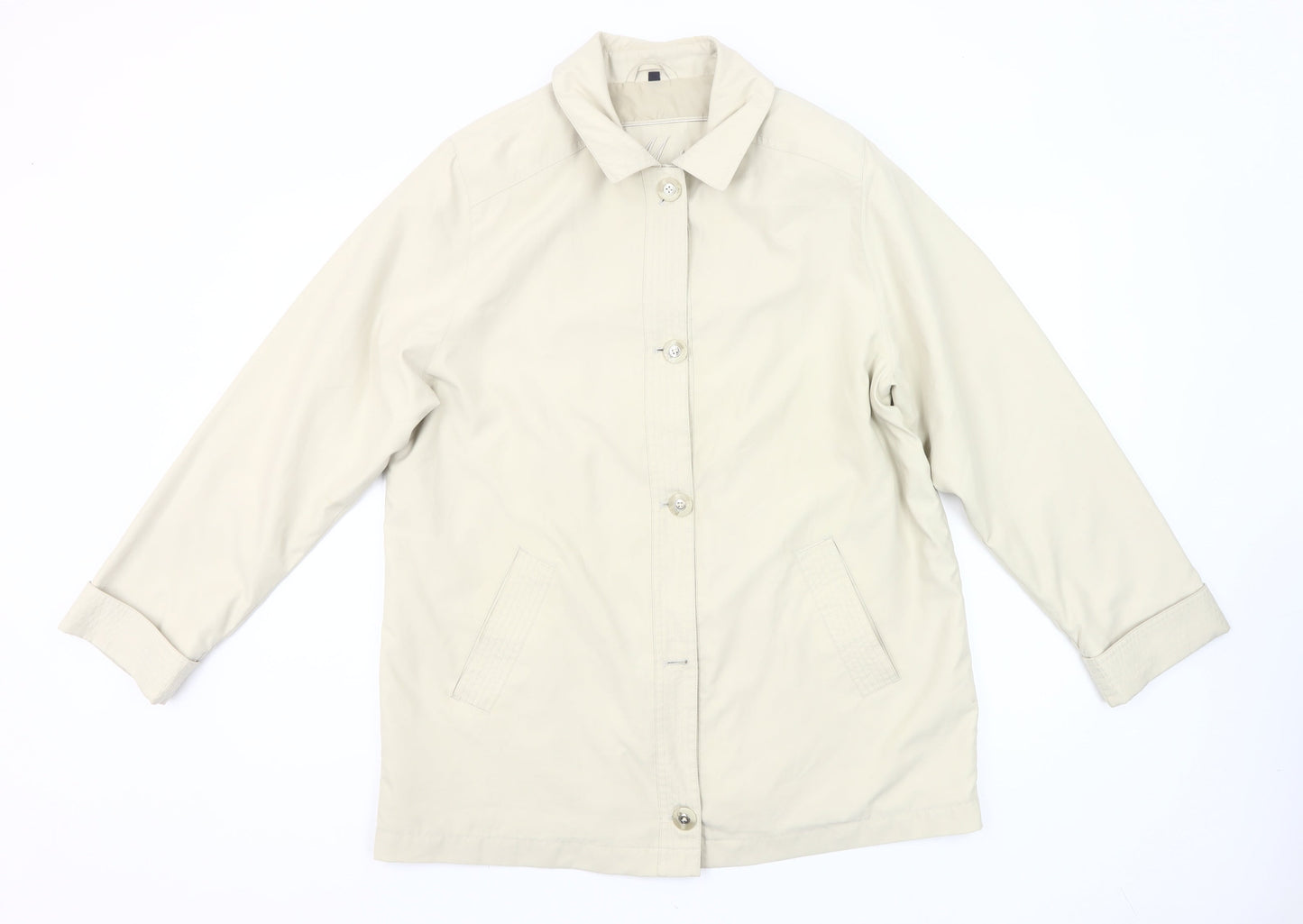 Nuage Women’s Beige Mid-Length Rain Coat Size 12 Polyester