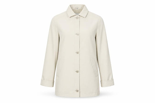 Nuage Women’s Beige Mid-Length Rain Coat Size 12 Polyester