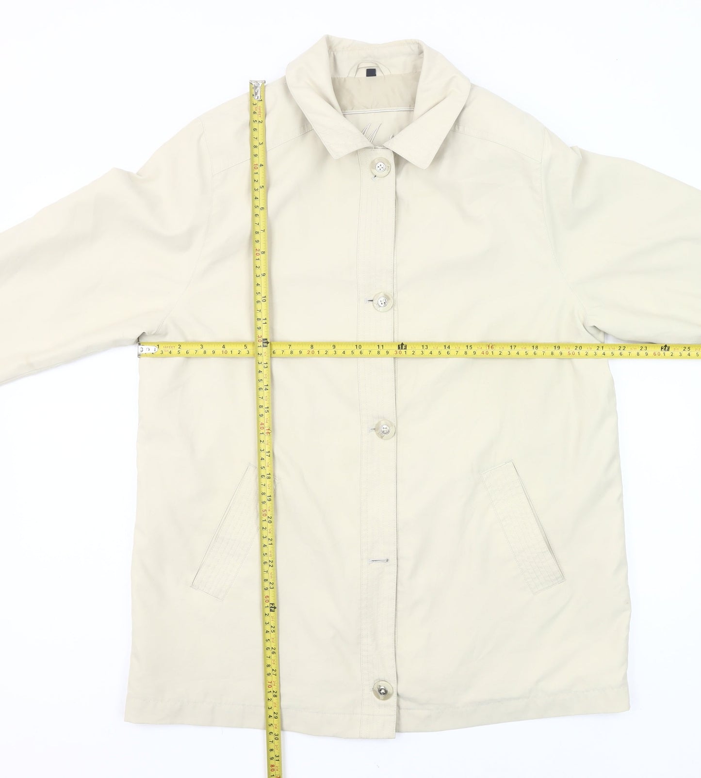 Nuage Women’s Beige Mid-Length Rain Coat Size 12 Polyester