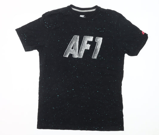 Nike Men's Black Large AF1 Graphic Print Regular Fit T-Shirt