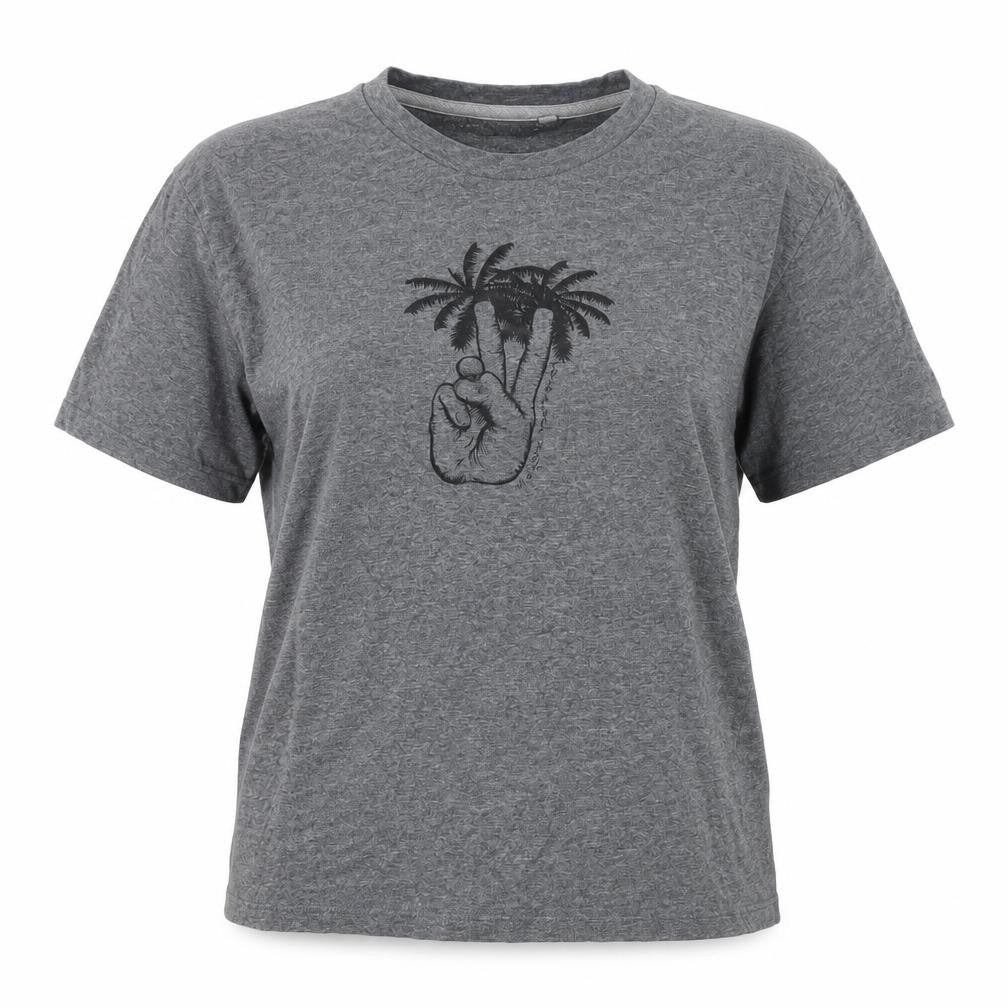 Between The Flags Womens Grey Cotton T-Shirt Small Summer Casual