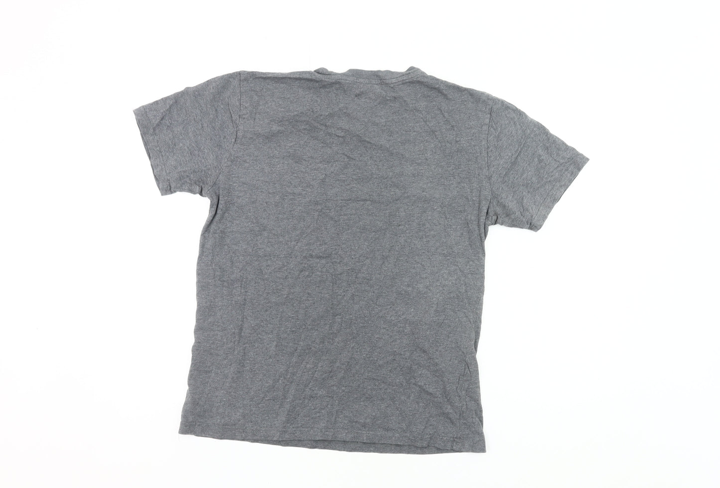 Between The Flags Womens Grey Cotton T-Shirt Small Summer Casual