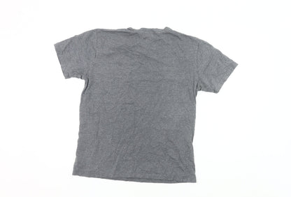 Between The Flags Womens Grey Cotton T-Shirt Small Summer Casual
