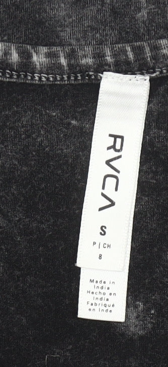 RVCA Womens Black Tie Dye V-Neck T-Shirt Dress Size 8