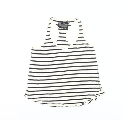 River Island Women’s Black White Striped Tank Top Size 10 Racerback