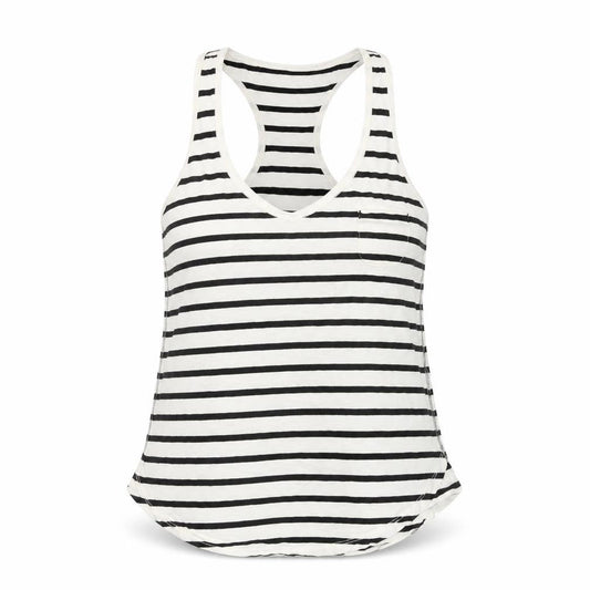 River Island Women’s Black White Striped Tank Top Size 10 Racerback